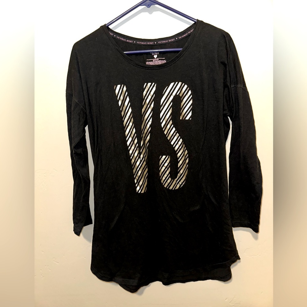 Victoria's Secret Black Women's Long Sleeve Nightgown